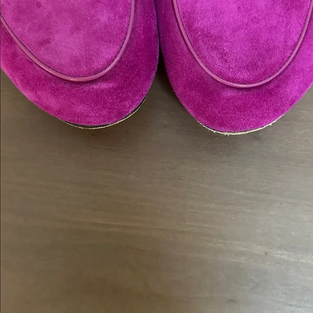Tory Burch Magenta Suede Ballet Loafers - Picture 4 of 5